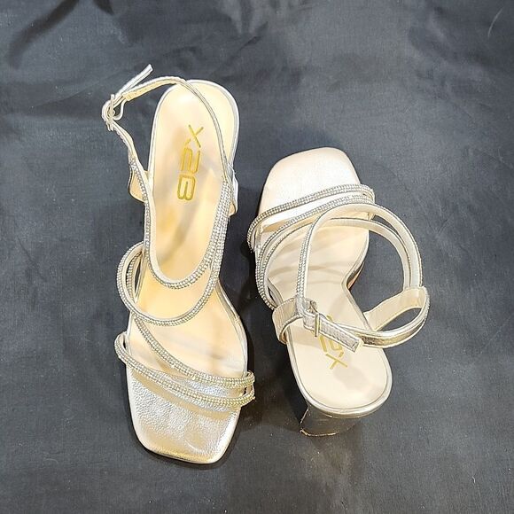 BRAND X2B WOMEN'S ALLYY-5N EMBELLISHED OPEN TOE BLOCK HEEL SANDALS - Picture 5 of 16